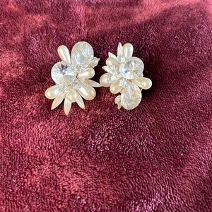 Clip on pearl fashion earrings with cocktail dinner vibes